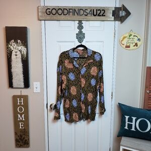 Vintage Worthington Retro Geometric Multicolor Button Down Large